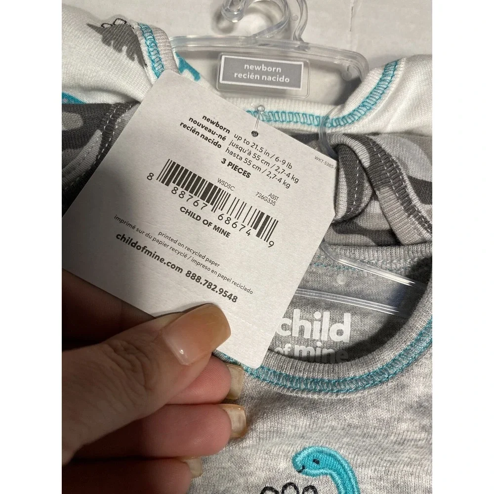 child of mine carters baby boys bodysuits size‎ newborn dinosaurs camo 3 piece